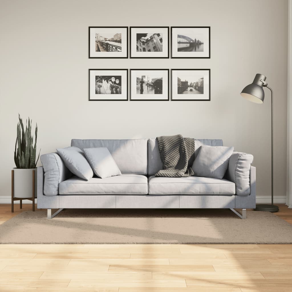 Mjuk matta HUARTE med kort lugg tvättbar sandbeige 100x200 cm