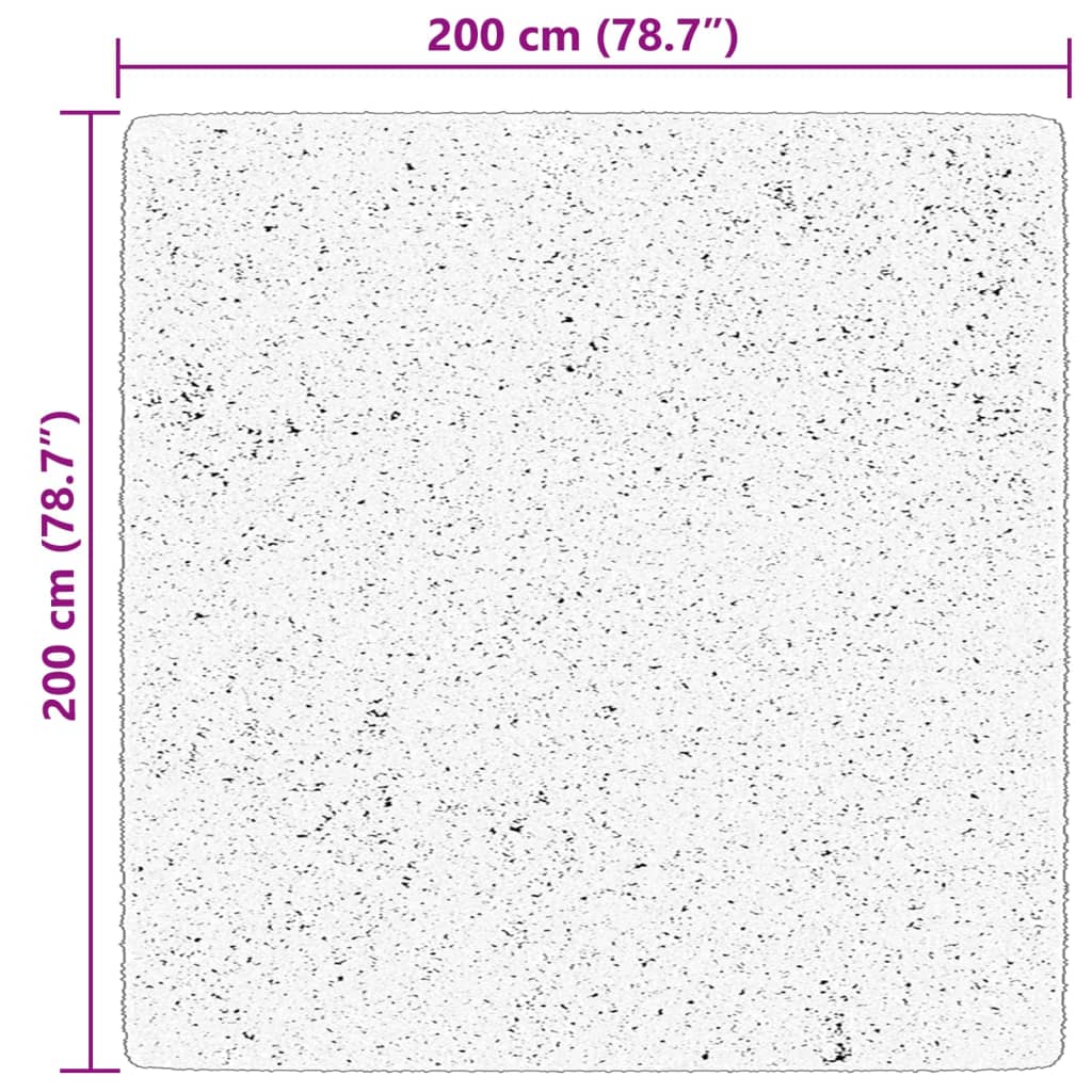 Mjuk matta HUARTE med kort lugg tvättbar svart 200x200 cm