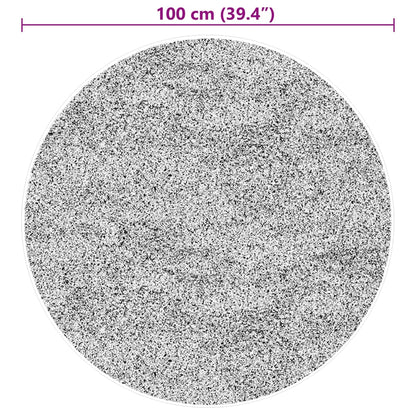 Mjuk matta HUARTE med kort lugg tvättbar svart Ø 100 cm