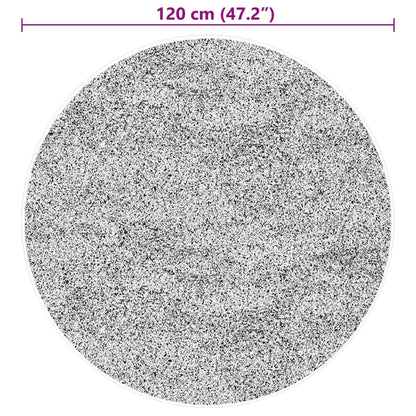 Mjuk matta HUARTE med kort lugg tvättbar svart Ø 120 cm