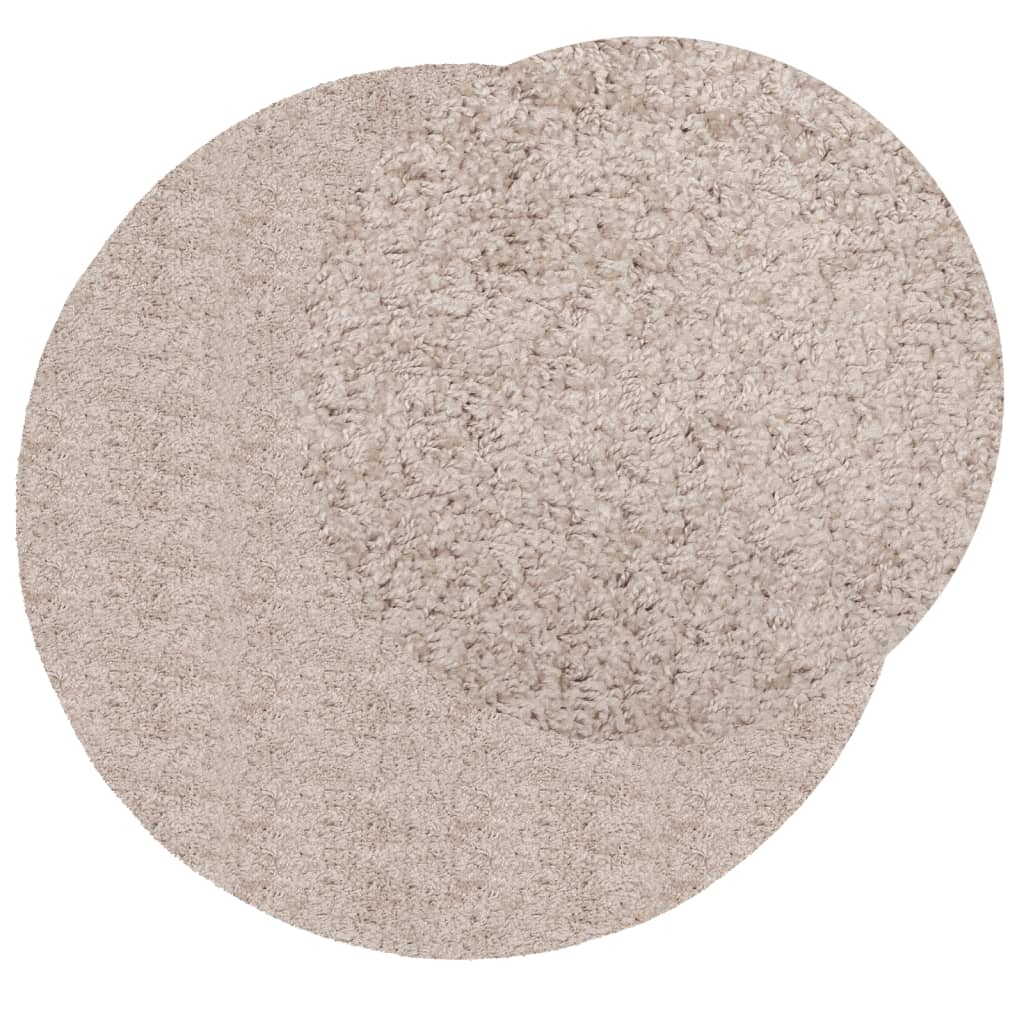 Matta långluggad modern beige Ø 240 cm