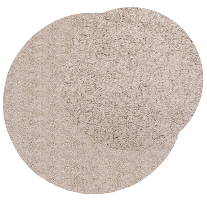 Ryamatta PAMPLONA lång lugg modern beige Ø 280 cm