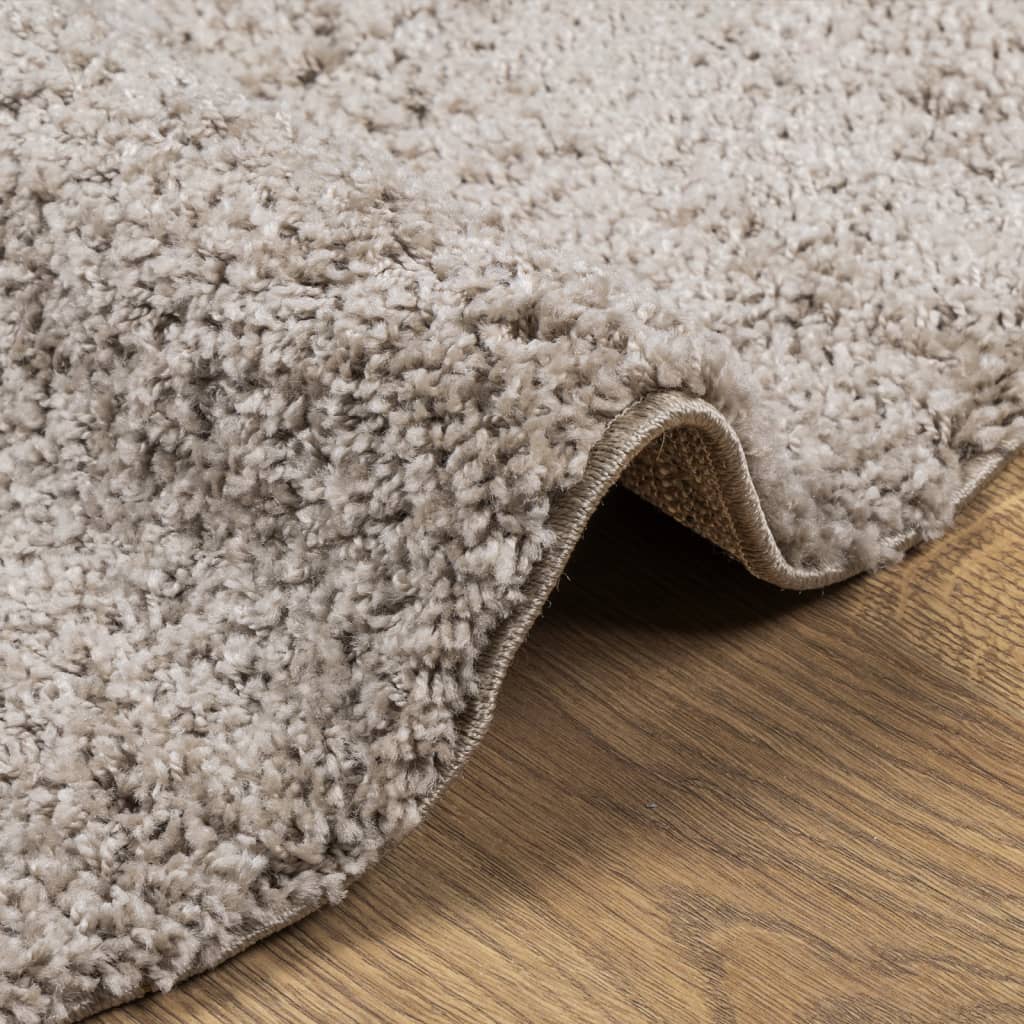 Ryamatta PAMPLONA lång lugg modern beige Ø 280 cm