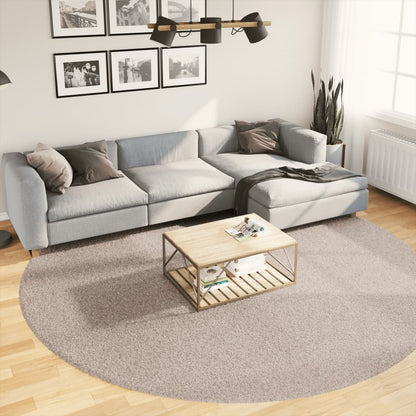 Ryamatta PAMPLONA lång lugg modern beige Ø 280 cm