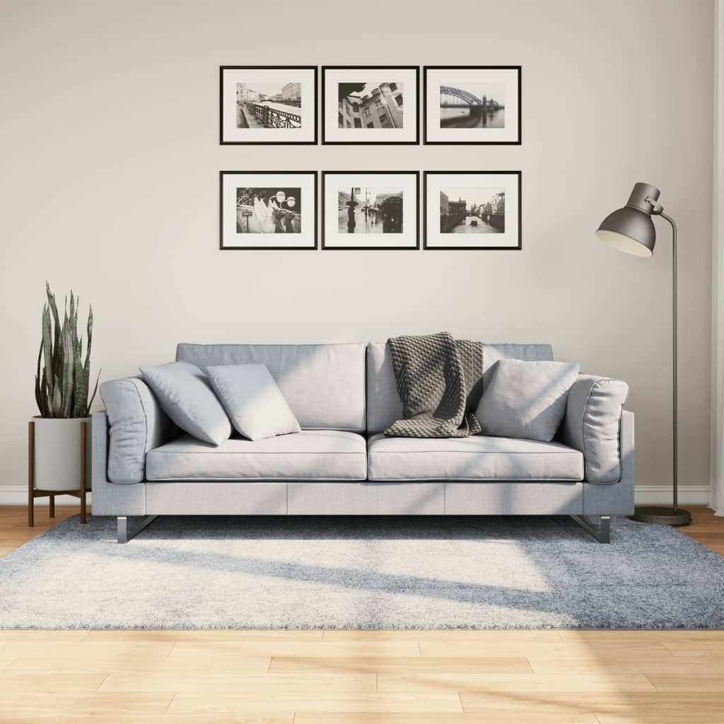 Ryamatta PAMPLONA lång lugg modern blå 140x200 cm