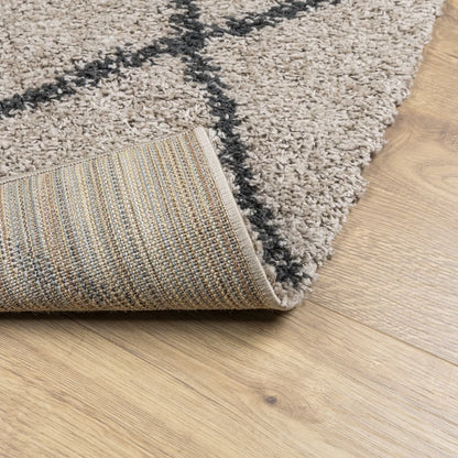 Ryamatta PAMPLONA lång lugg modern beige & antracit 160x230 cm