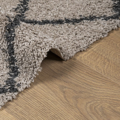 Ryamatta PAMPLONA lång lugg modern beige & antracit 160x230 cm