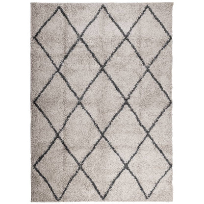 Ryamatta PAMPLONA lång lugg modern beige & antracit 200x280 cm