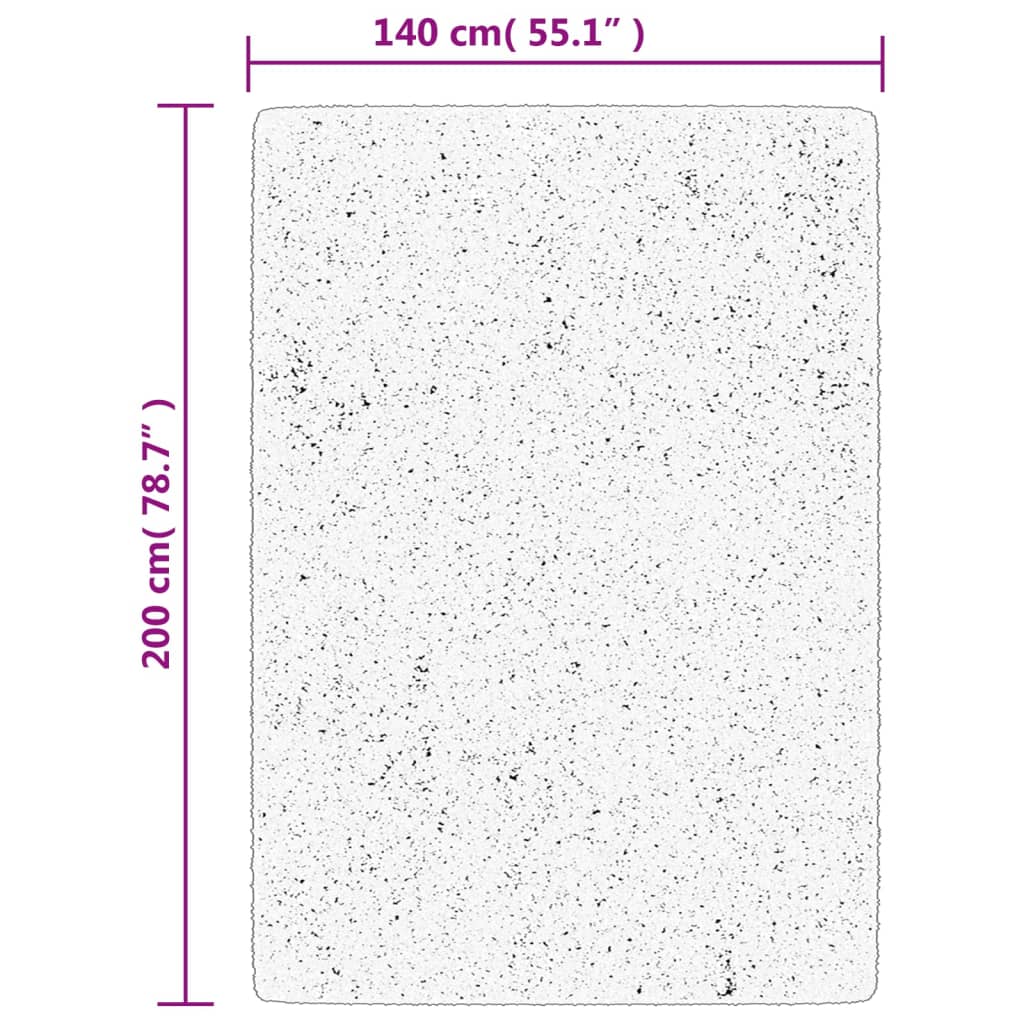 Matta OVIEDO kort lugg svart 140x200 cm