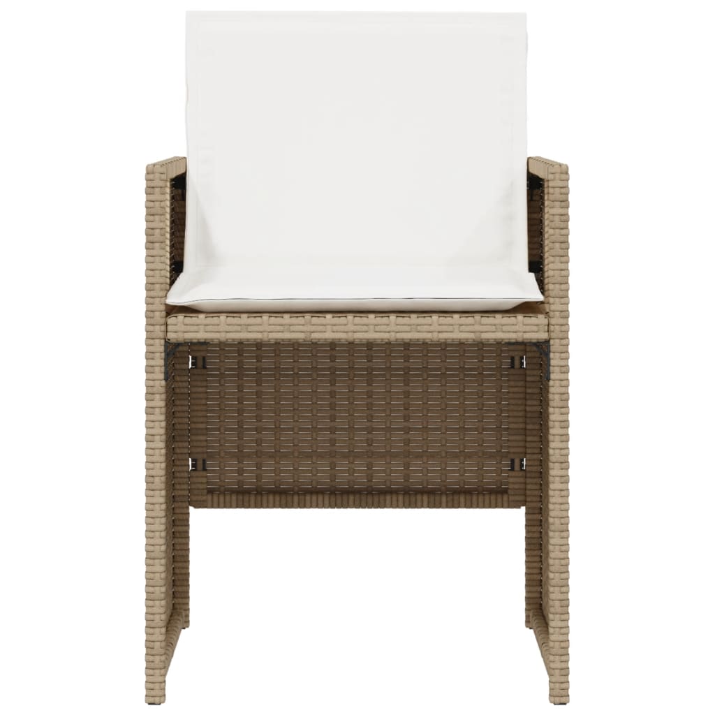 Bistrogrupp med dynor 3 delar beige konstrotting