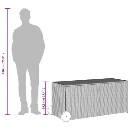 Dynbox på hjul svart 283L konstrottning