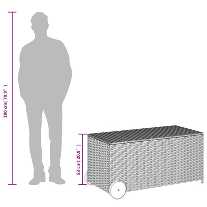 Dynbox på hjul svart 190L konstrottning