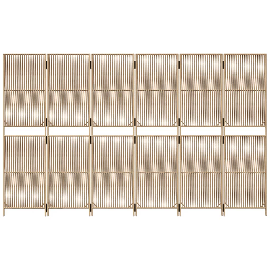 Rumsavdelare 6 paneler beige konstrottning