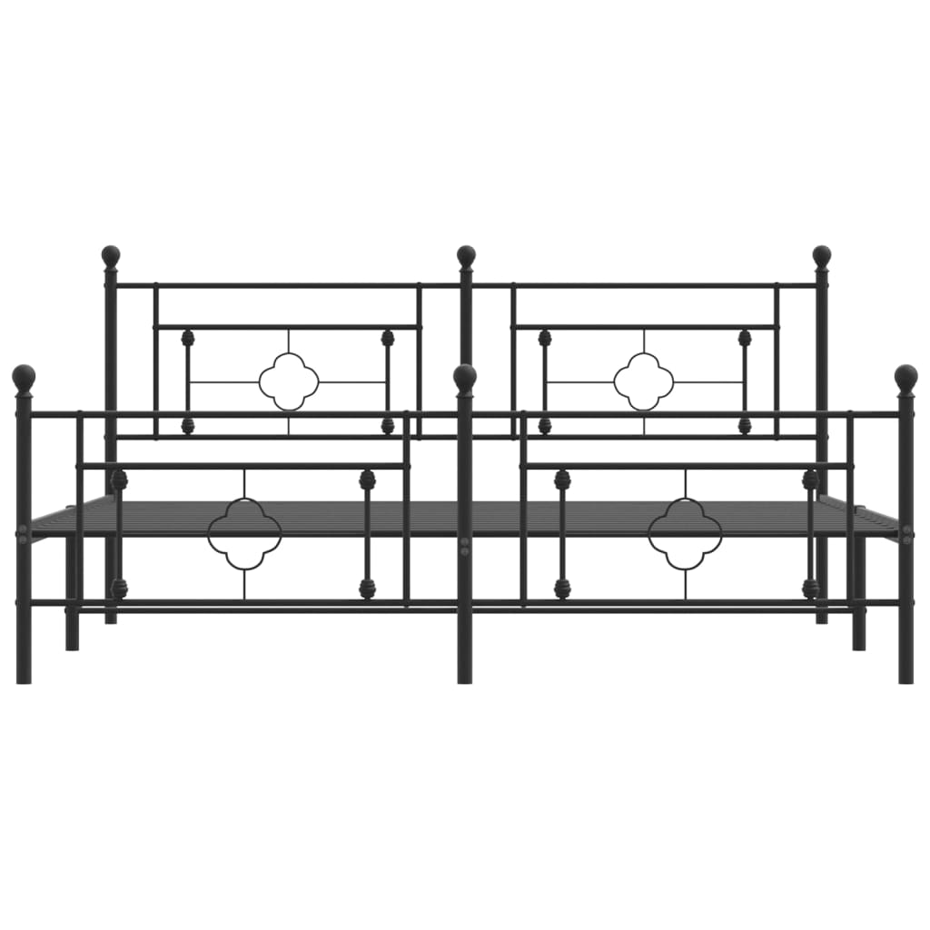 Sängram utan madrass med fotgavel metall svart 180x200 cm