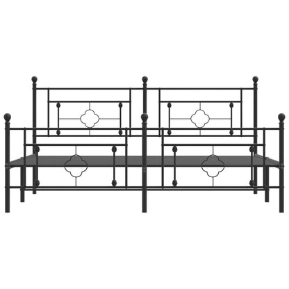 Sängram utan madrass med fotgavel metall svart 180x200 cm