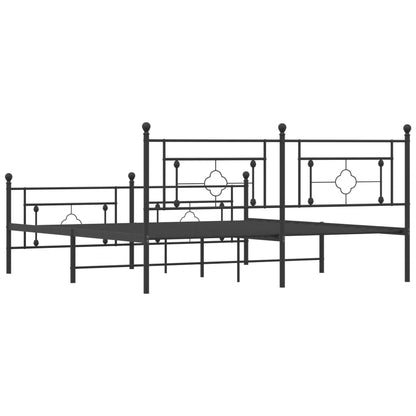 Sängram utan madrass med fotgavel metall svart 180x200 cm