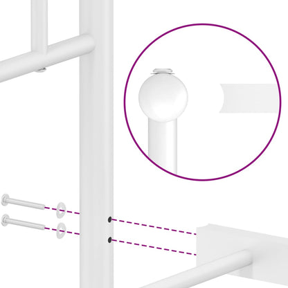 Sängram med huvudgavel metall vit 140x190 cm