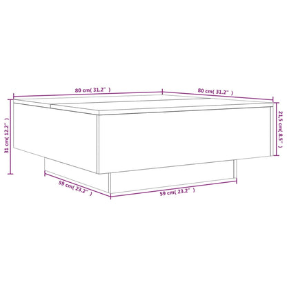 Soffbord sonoma-ek 80x80x31 cm konstruerat trä