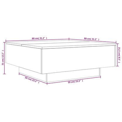 Soffbord betonggrå 80x80x31 cm konstruerat trä