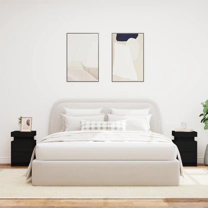 Sängbord med LED-lampor 2 st svart 35x39x55 cm