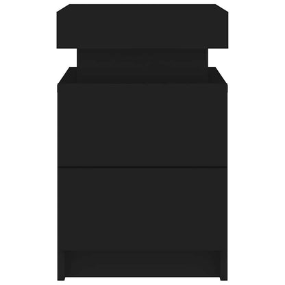 Sängbord med LED-lampor 2 st svart 35x39x55 cm