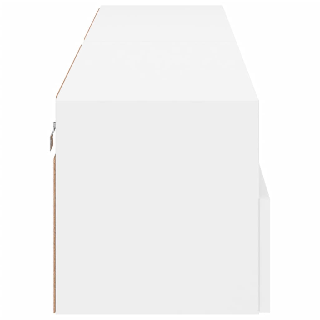 Väggmonterad tv-bänk 2 st vit 80x30x30 cm konstruerat trä