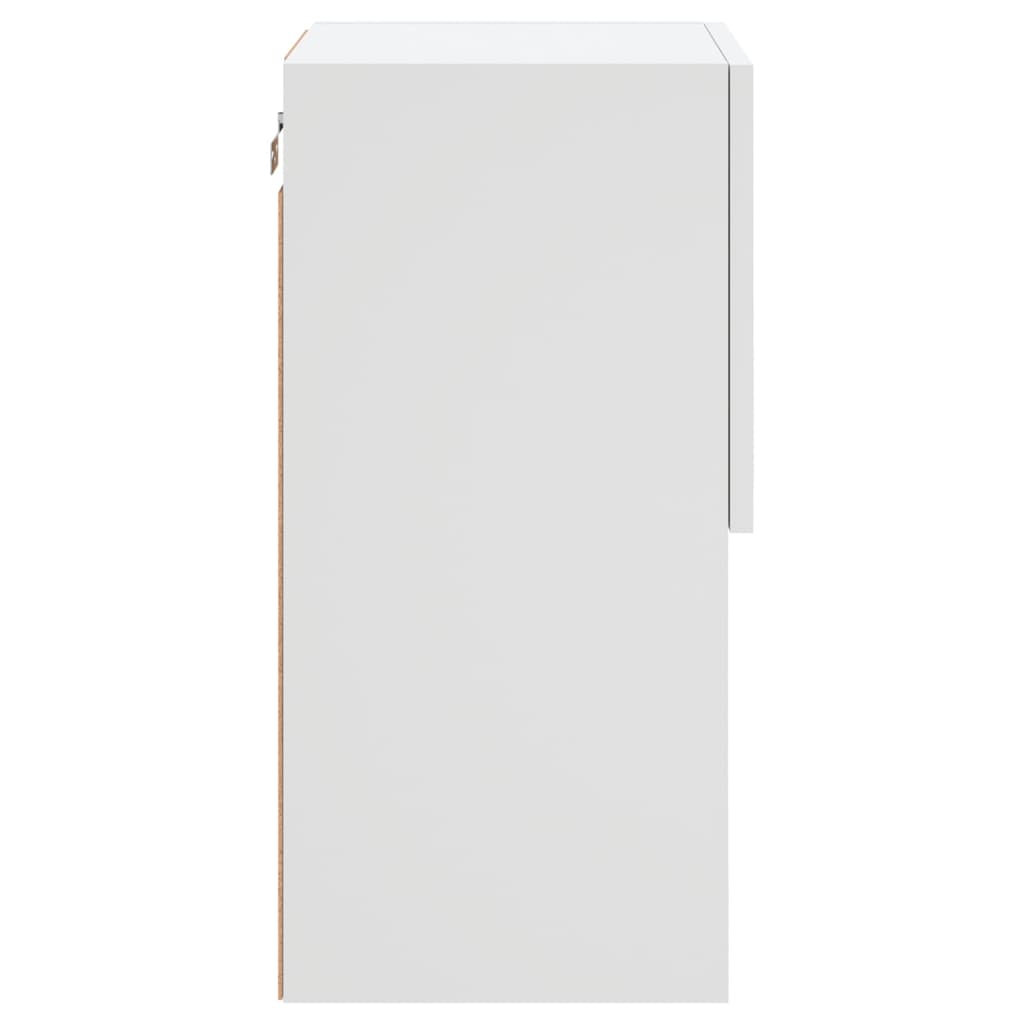 Tv-bänk med LED 2 st vit 30,5x30x60 cm