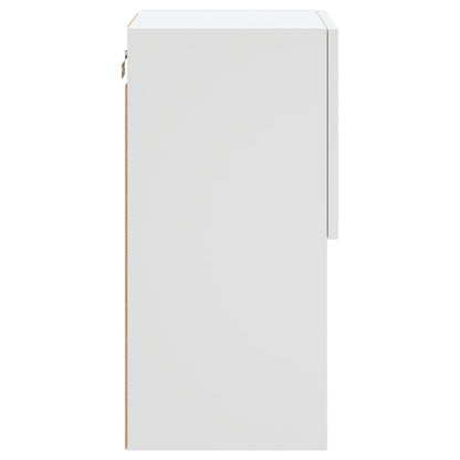 Tv-bänk med LED 2 st vit 30,5x30x60 cm