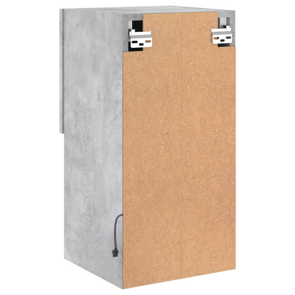 TV-bänk med LED-belysning 2 st betonggrå 30,5x30x60 cm