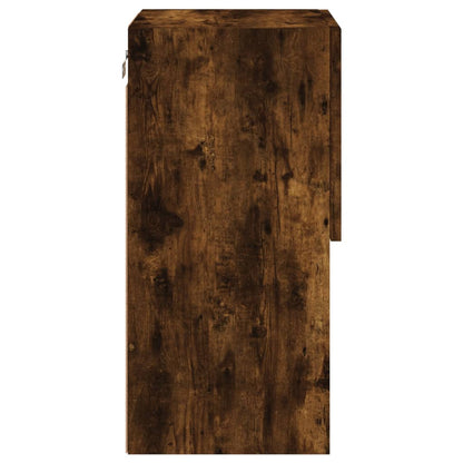 Tv-bänk med LED-belysning 2 st rökfärgad ek 30,5x30x60 cm