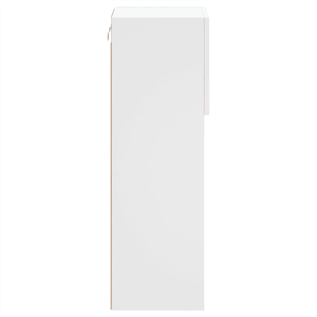 TV-bänk med LED-belysning 2 st vit 30,5x30x90 cm