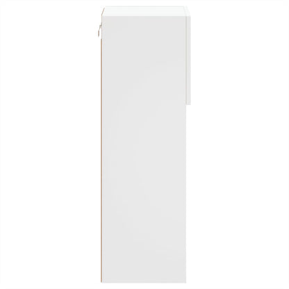 TV-bänk med LED-belysning 2 st vit 30,5x30x90 cm