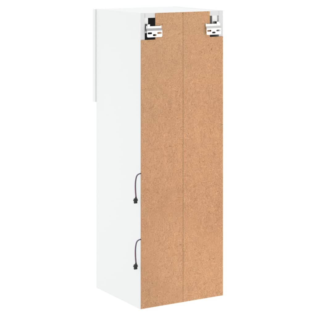 TV-bänk med LED-belysning 2 st vit 30,5x30x90 cm