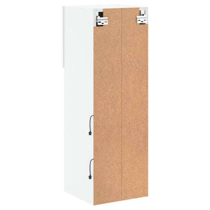 TV-bänk med LED-belysning 2 st vit 30,5x30x90 cm