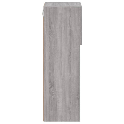 TV-bänk med LED-belysning 2 st grå sonoma 30,5x30x90 cm