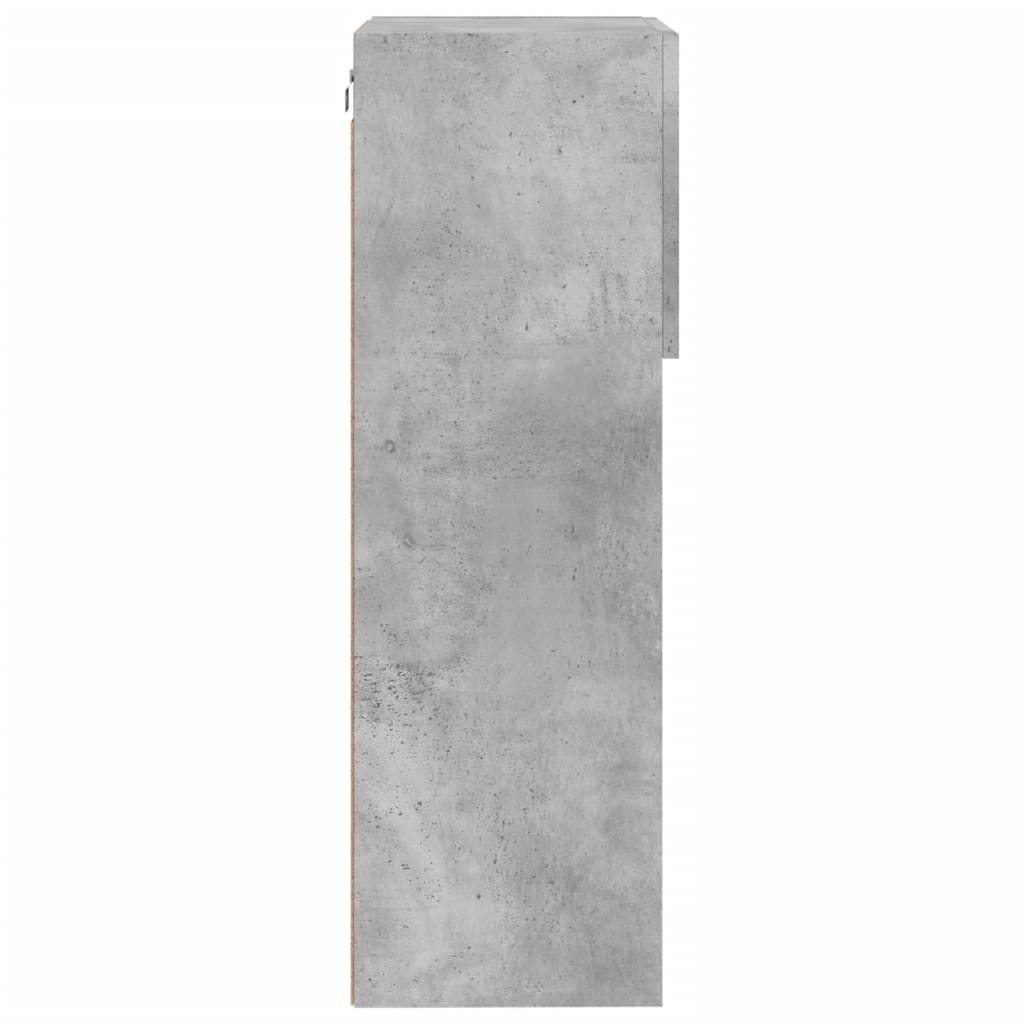 TV-bänk med LED-belysning 2 st betonggrå 40,5x30x90 cm