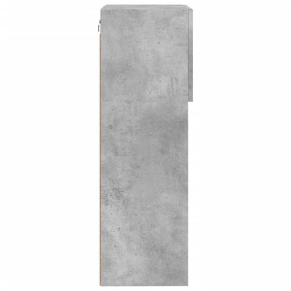 TV-bänk med LED-belysning 2 st betonggrå 40,5x30x90 cm