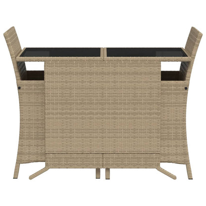 Bistrogrupp med dynor 3 delar beige konstrotting