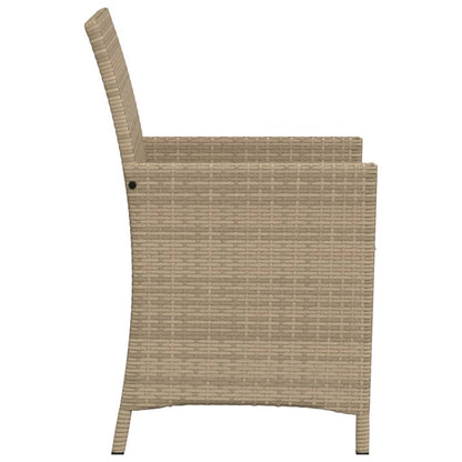 Bistrogrupp med dynor 3 delar beige konstrotting