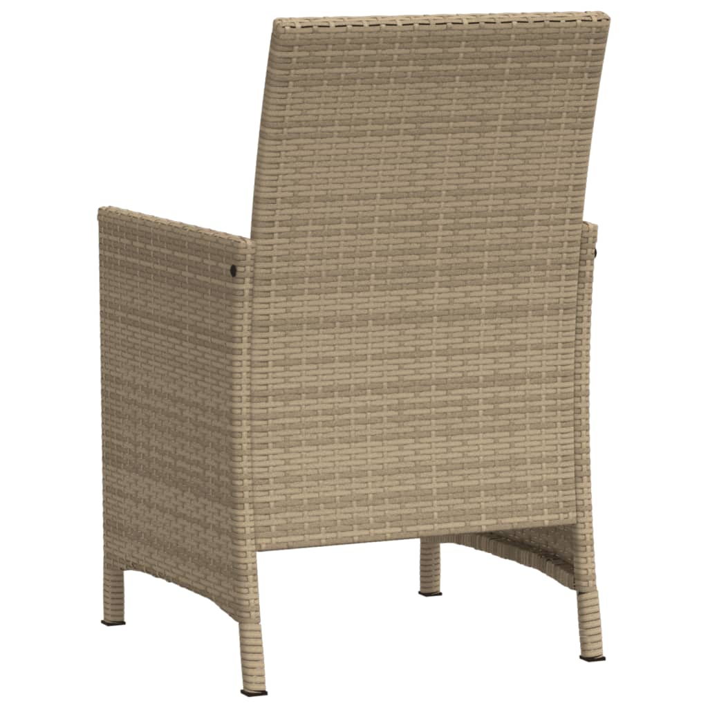 Bistrogrupp med dynor 3 delar beige konstrotting