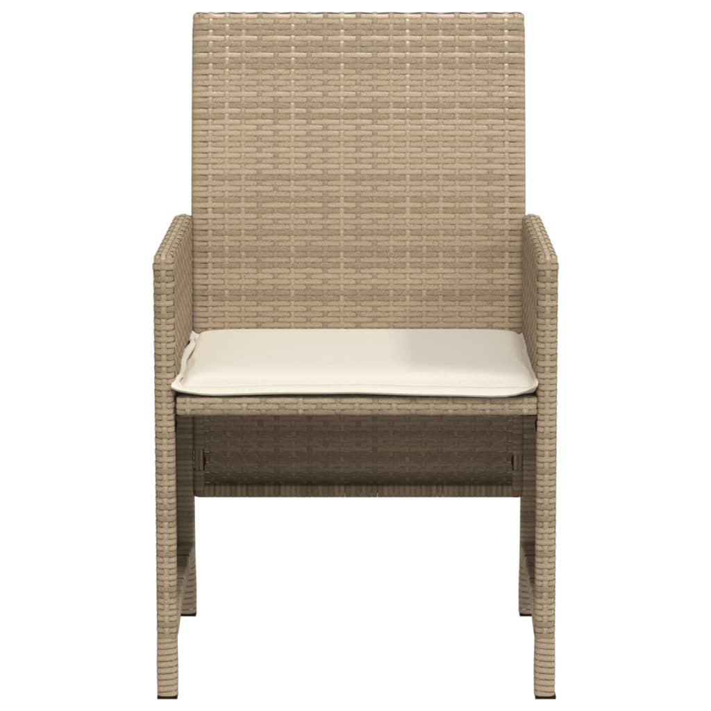 Bistrogrupp med dynor 3 delar beige konstrotting