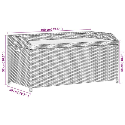 Förvaringsbänk svart 100x50x52 cm konstrotting massiv akacia