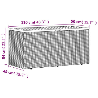 Dynbox svart 110x50x54 cm konstrotting akaciaträ