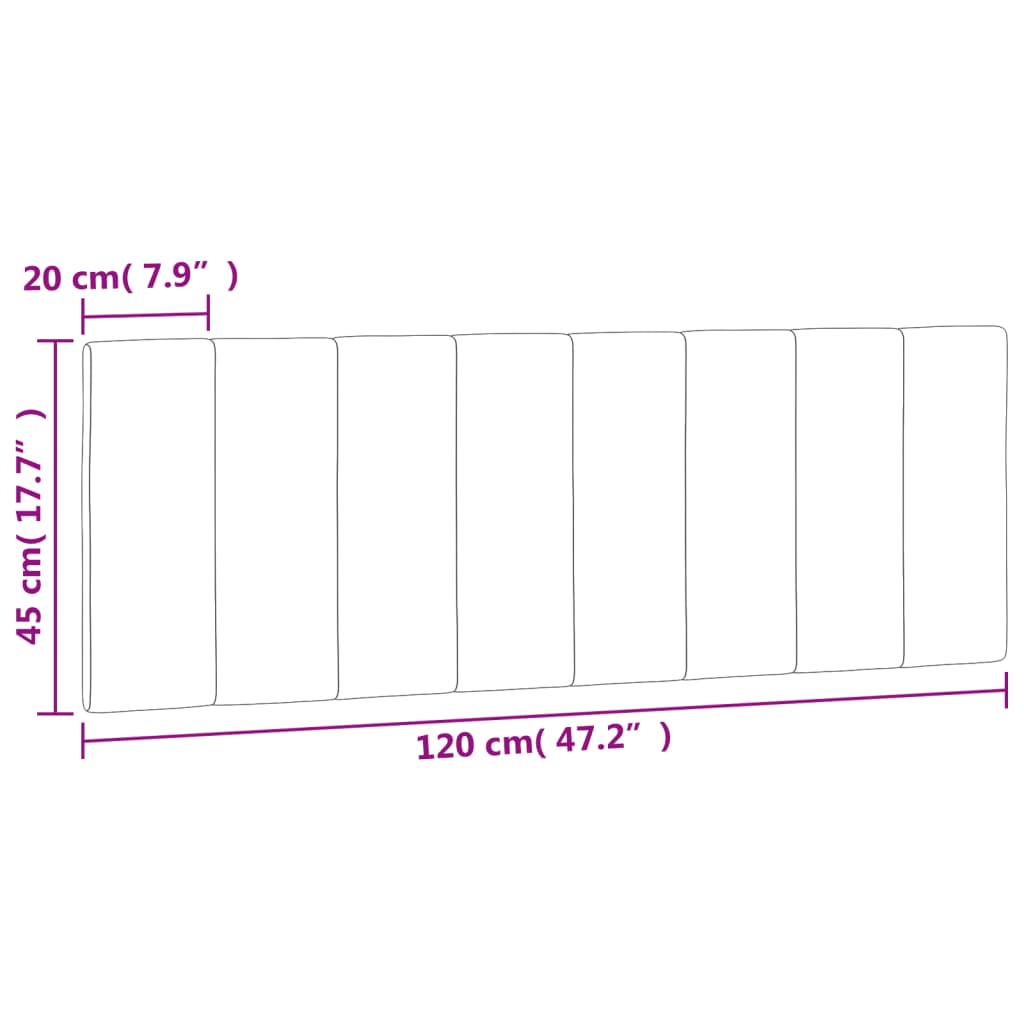 Kudde till huvudgavel ljusgrå 120 cm sammet