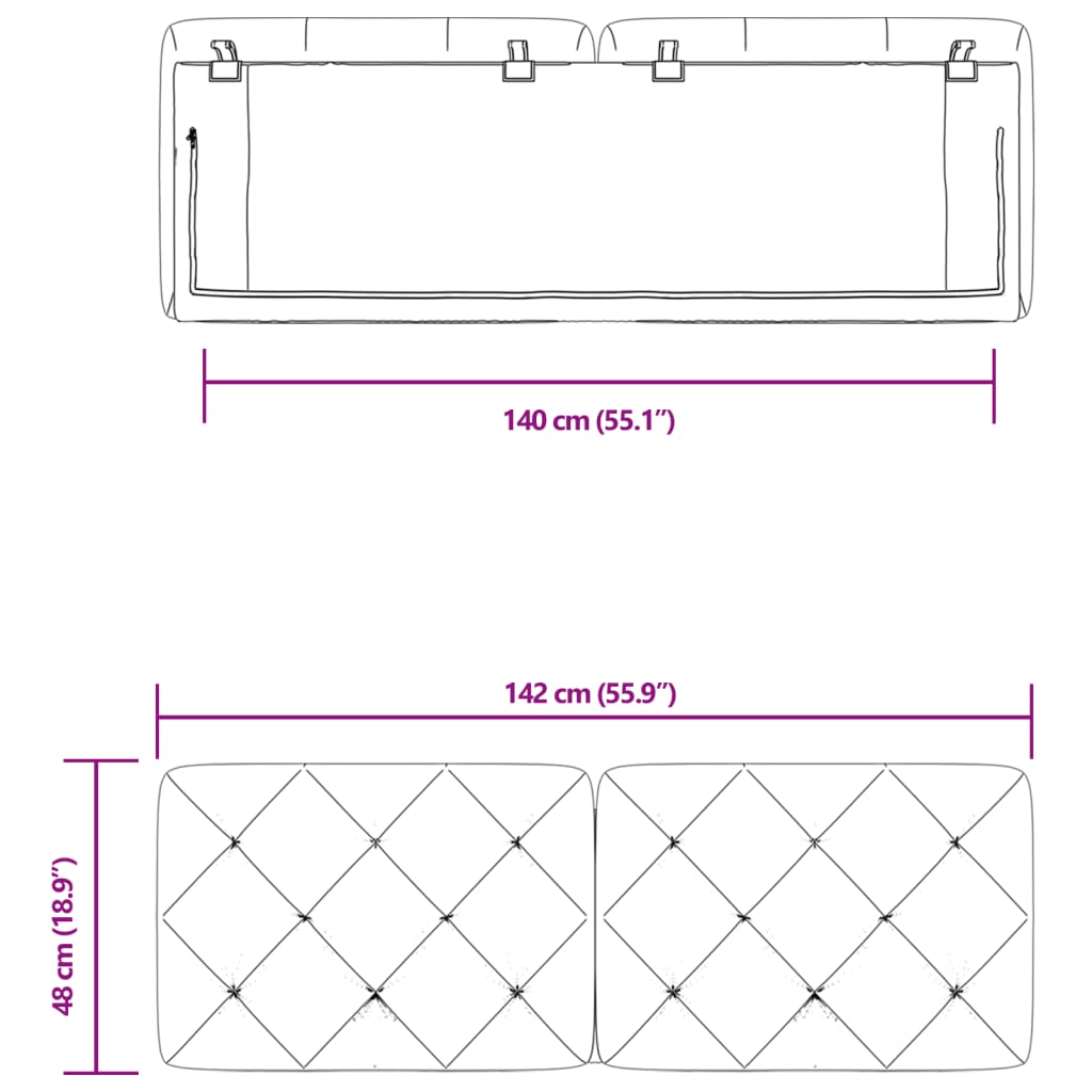 Dyna till huvudgavel mörkgrön 140 cm sammet