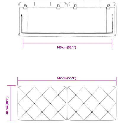 Dyna till huvudgavel mörkgrön 140 cm sammet