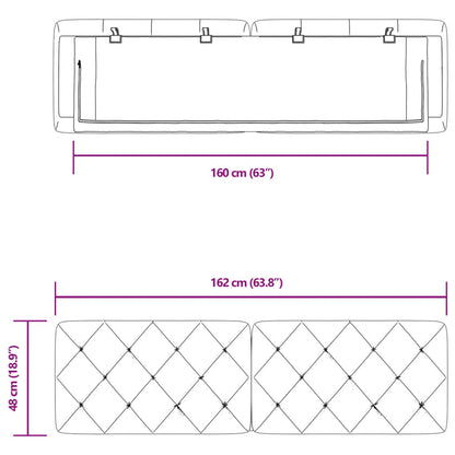 Dyna till huvudgavel svart 160 cm sammet