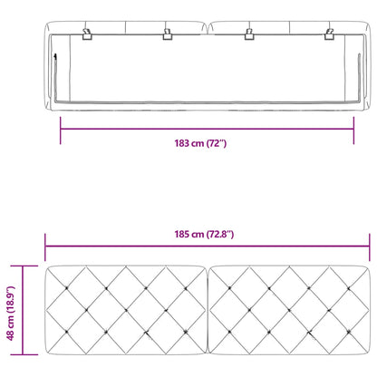 Dyna till huvudgavel rosa 180 cm sammet