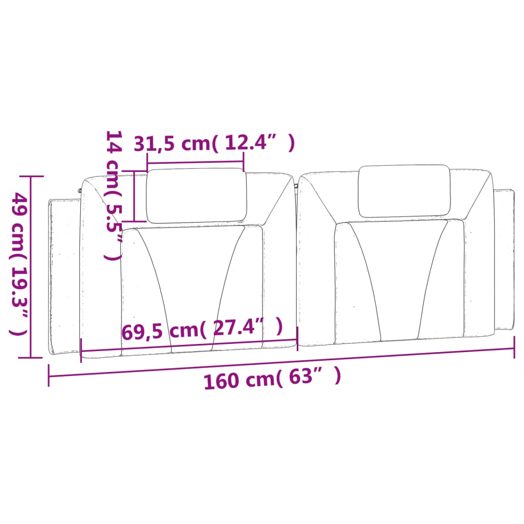 Dyna till huvudgavel svart 160 cm konstläder