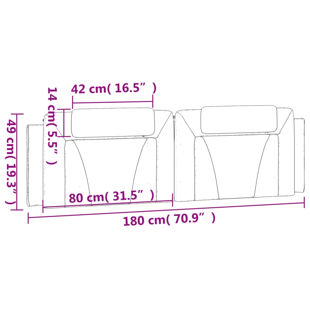 Dyna till huvudgavel vit 180 cm konstläder